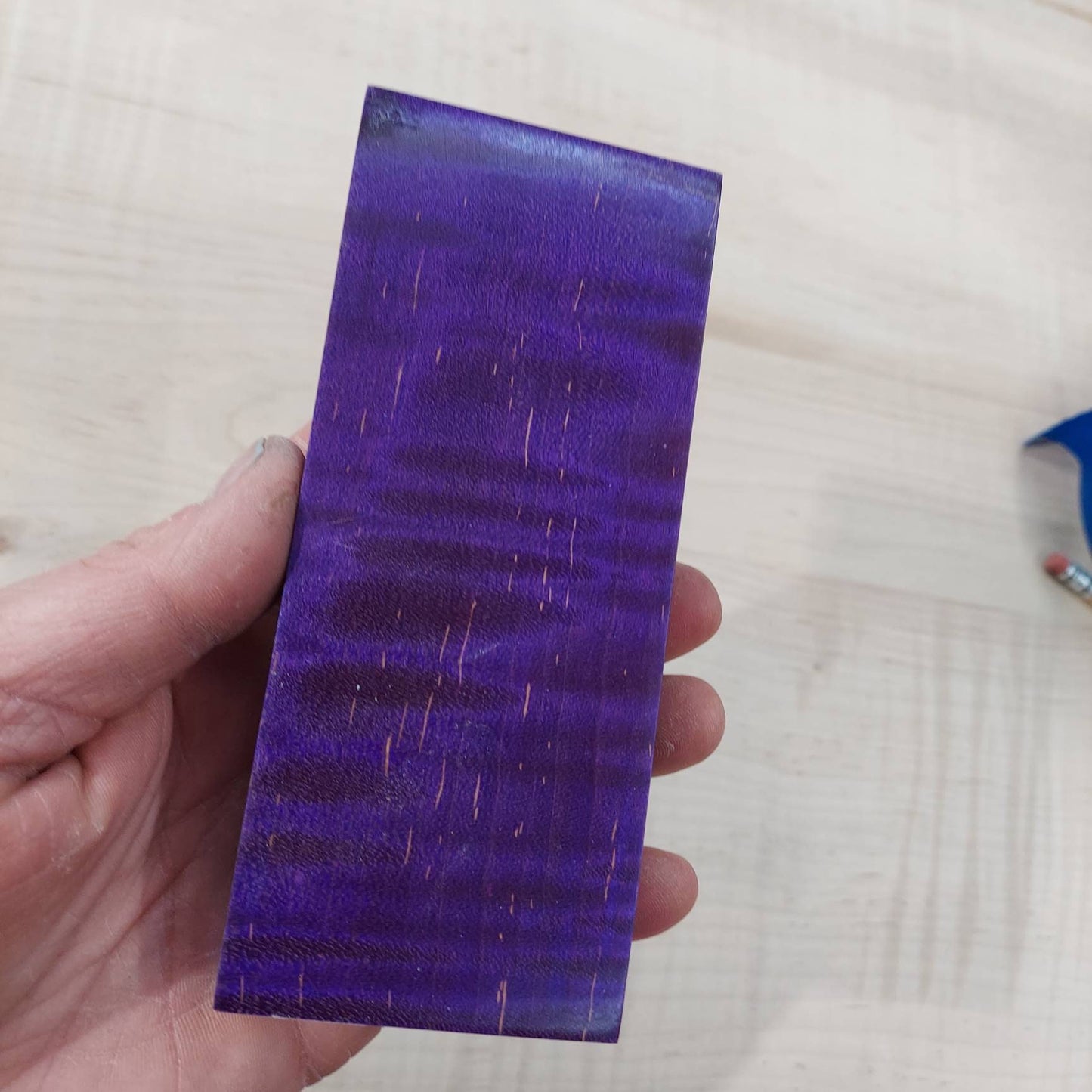 Dye stabilized Curly Maple knife block.