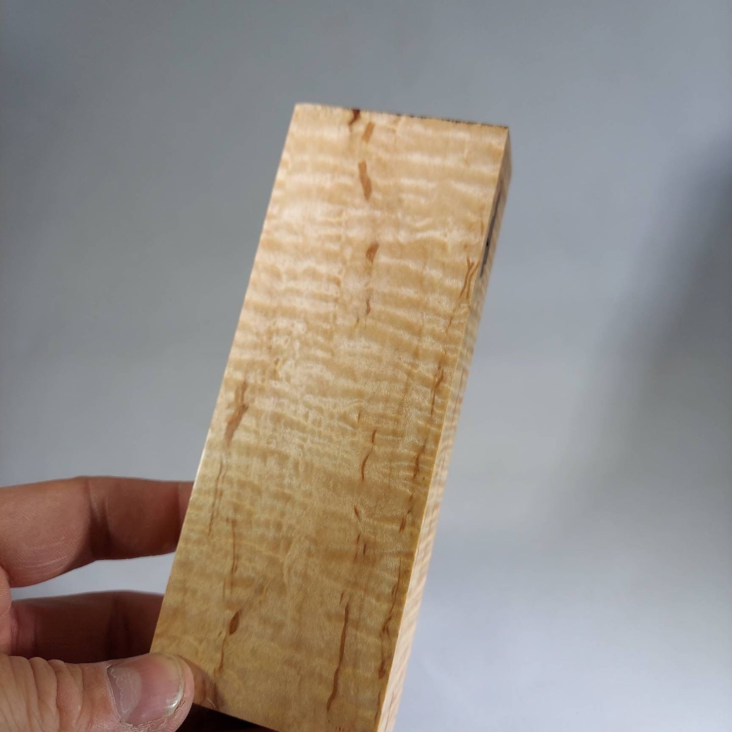 Stabilized curly/ambrosia Maple knife blocks.