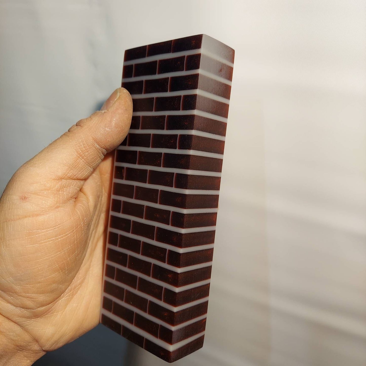 Alumilite brick wall knife block. 100% Alumilite resin block.