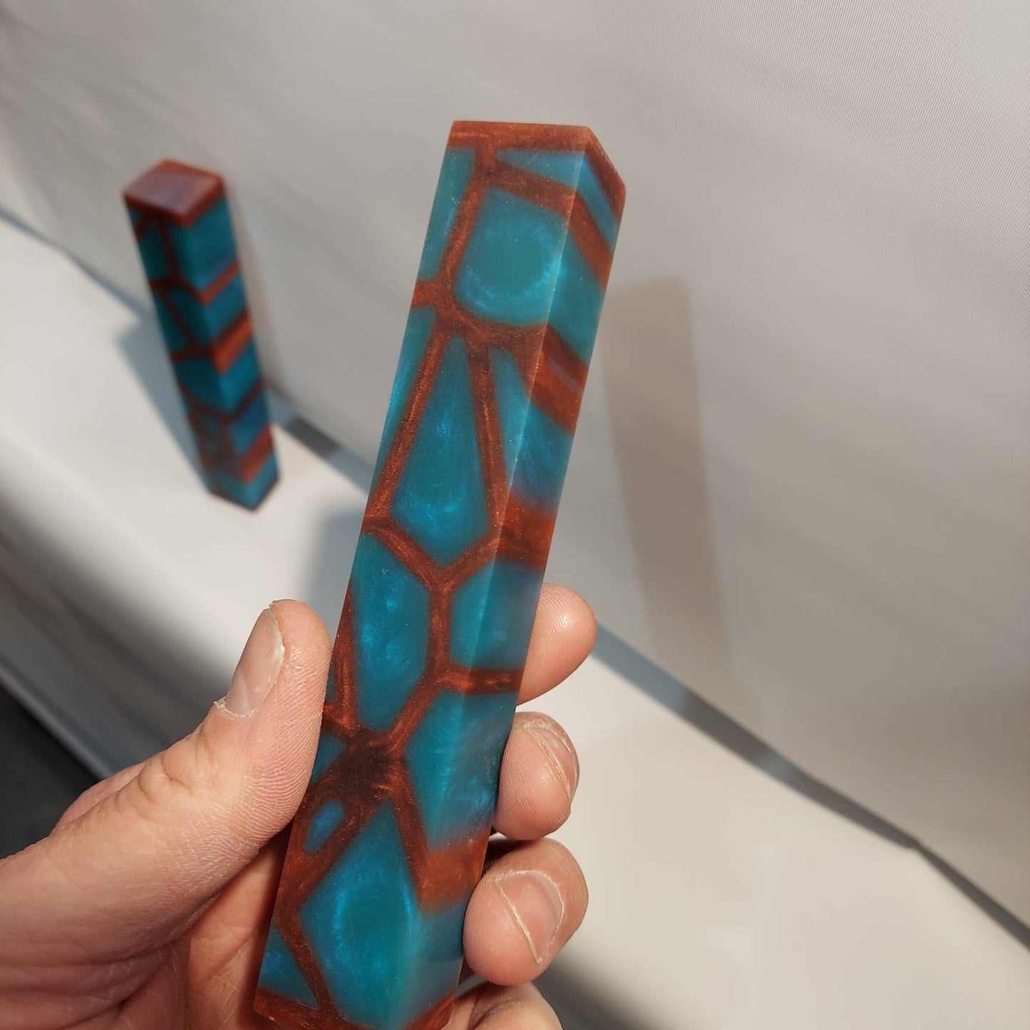 Beautiful alumilite hybrid pen blanks.