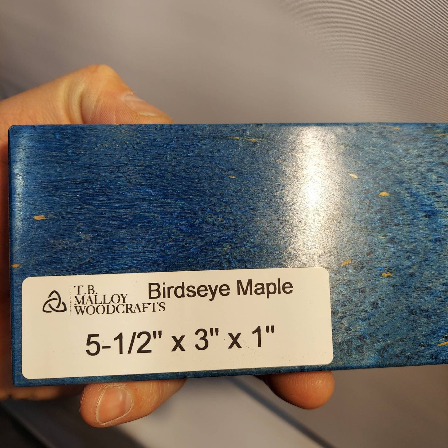 Dye stabilized birdseye maple block.