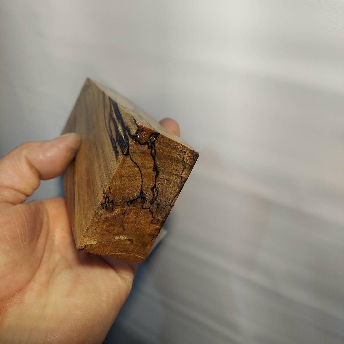 Stabilized spalted maple knife block. Stab wood