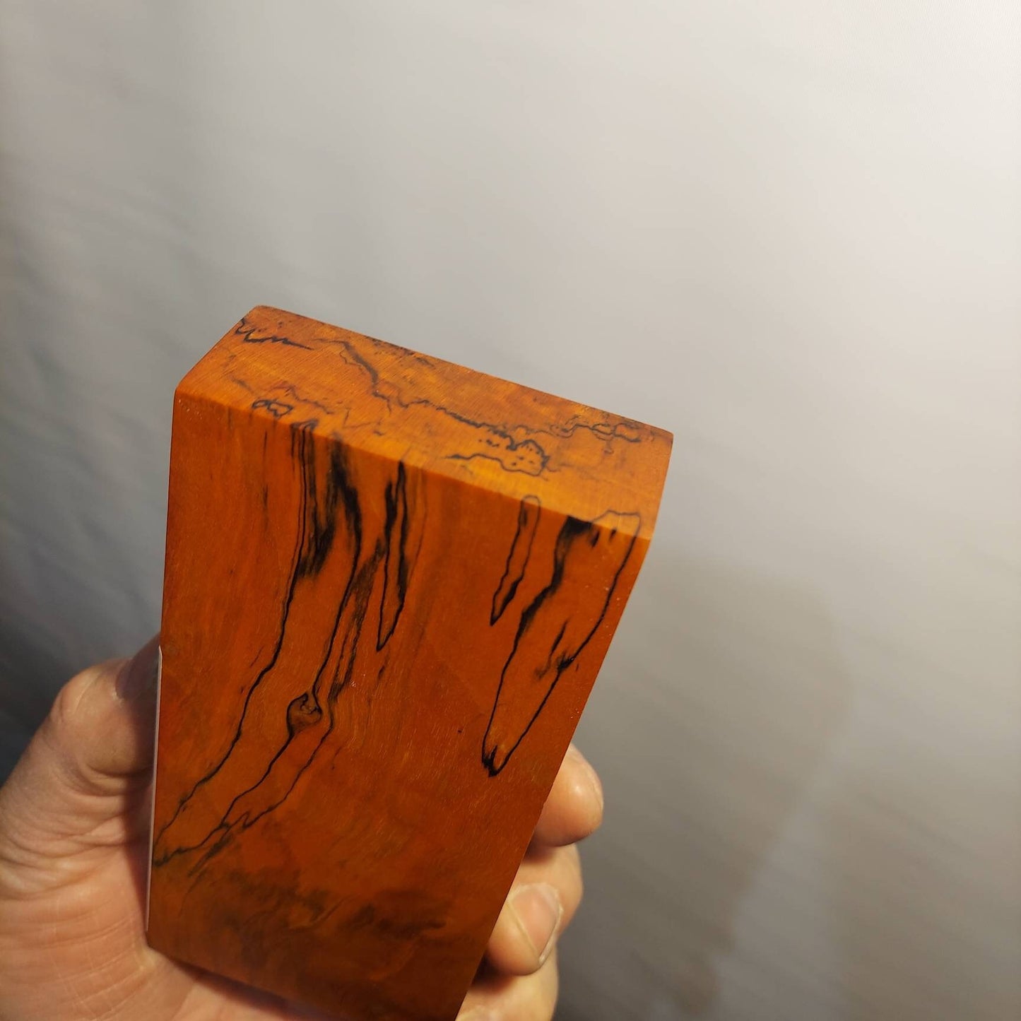 Double dye stabilized spalted maple knife block. Stab wood