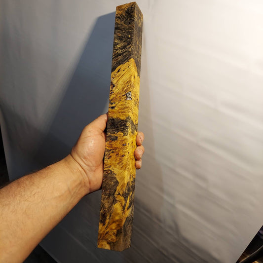 Premium stabilized buckeye burl cue blank. Stabwood hybrid blank