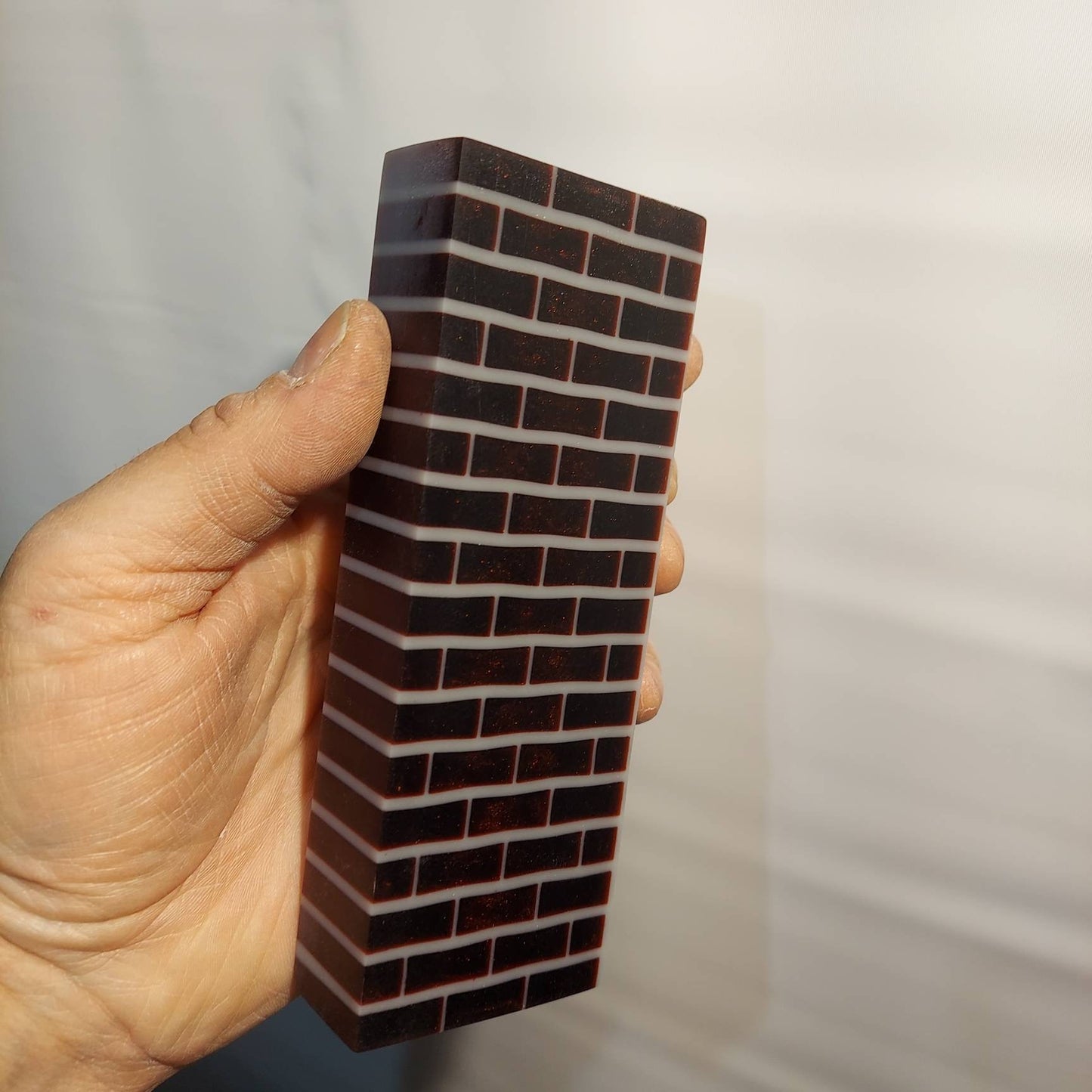 Alumilite brick wall knife block. 100% Alumilite resin block.