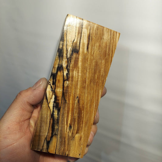 Stabilized spalted maple knife block. Stab wood