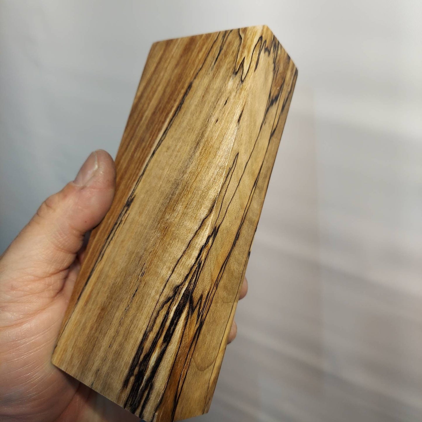 Stabilized spalted maple knife block. Stab wood