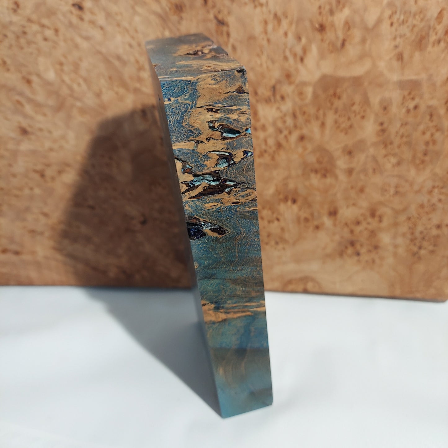 Premuim dye stabilized maple burl knife block. Stab wood