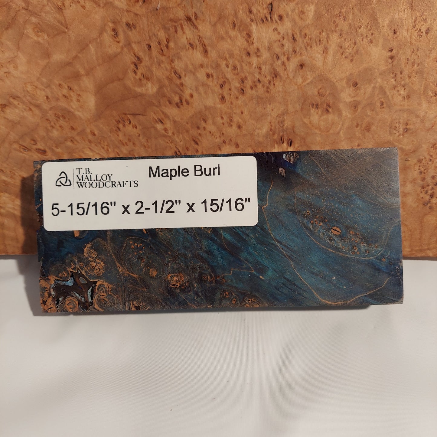 Premuim dye stabilized maple burl knife block. Stab wood