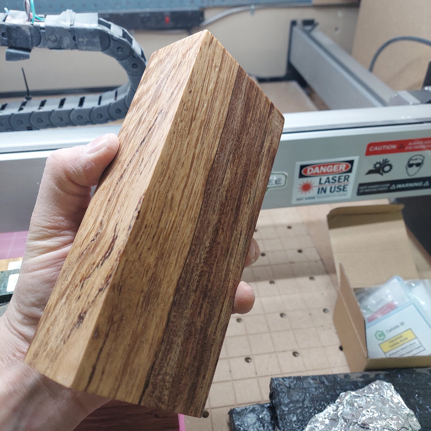 Stabilized spalted maple block