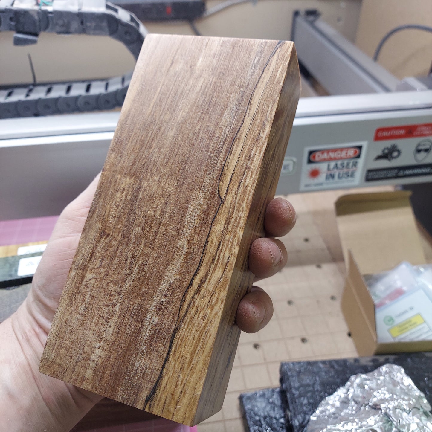 Stabilized spalted maple block