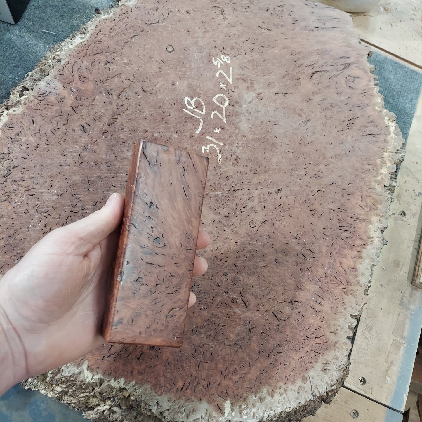 Rare Jarrah  burl knife block.